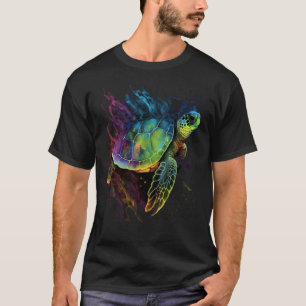 Camiseta Tartarugas do Mar Tartaruga Tie Dye Scuba Diver Ma