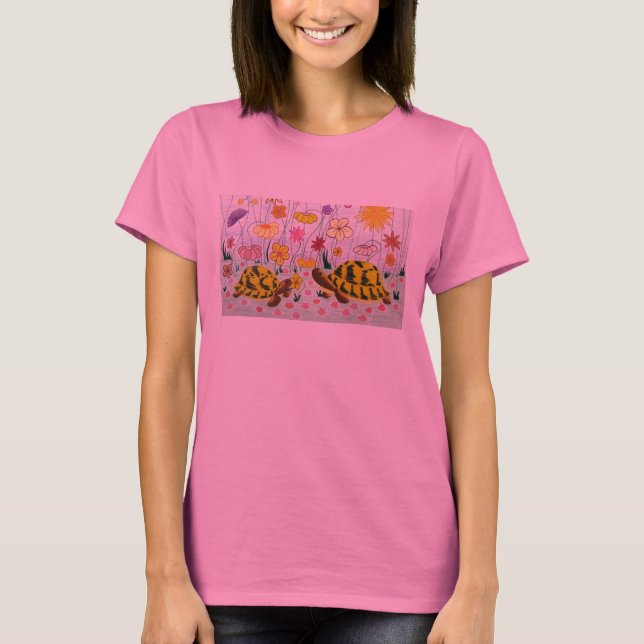 Camiseta Tartarugas e flores (Frente)