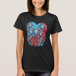 Camiseta Tartarugas EUA Bandeira Americana 4 de julho Patri