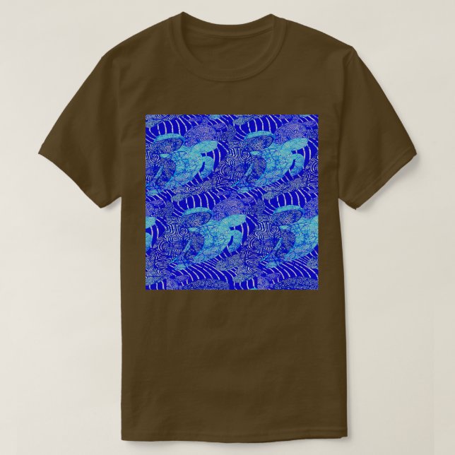 Camiseta tartarugas marinhas azul (Frente do Design)