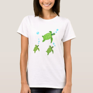 Camiseta Tartarugas Marinhas Nadanado Verde