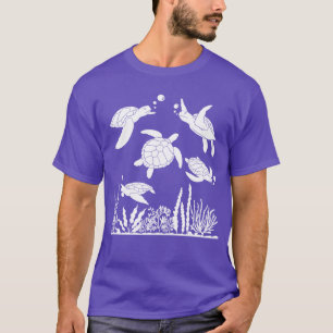 Camiseta Tartarugas Nadar Animais Marinhos menino