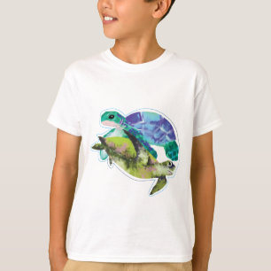 Camiseta Tartarugas oceânicas Nadando Gráfico