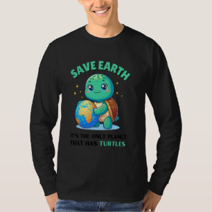 Camiseta tartarugas Salvem a Terra É o Único Planeta Que Te
