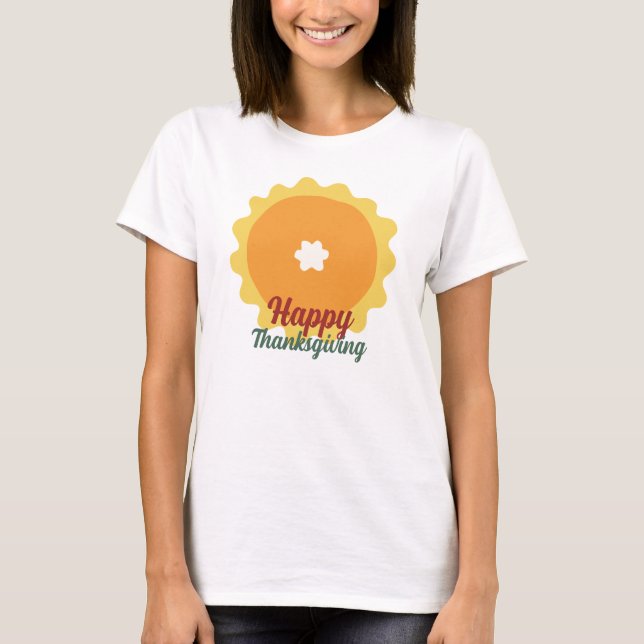 Camiseta tarte de ação de graças feliz (Frente)
