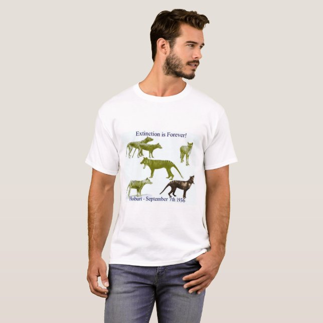 Camiseta tasmaniana dos homens do Thylacine do (Frente Completa)