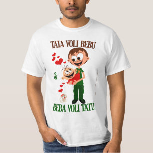 Camiseta Tata Ama Bebu (Papai Ama Bebê) bela (branca)