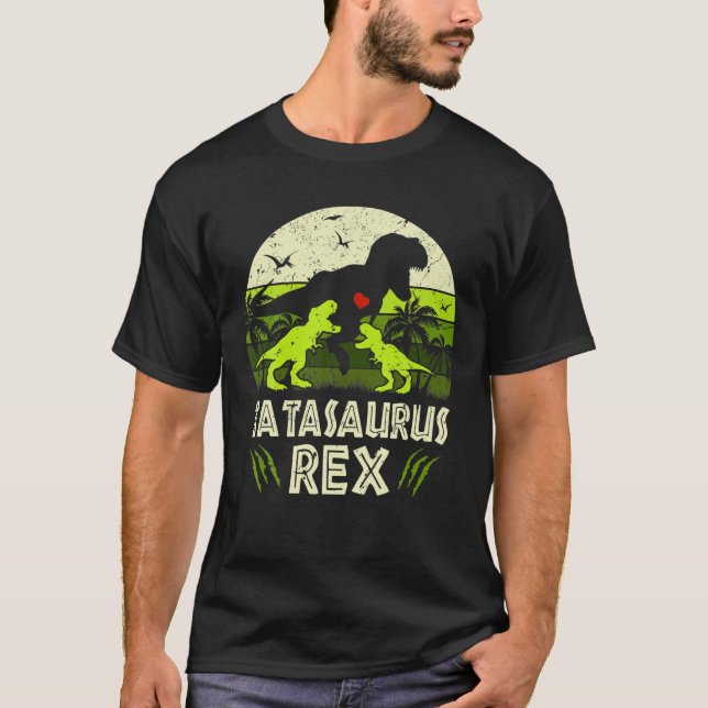 Camiseta Tata Dinossaur T Rex Tatasaurus 2 Crianças Corresp (Frente)