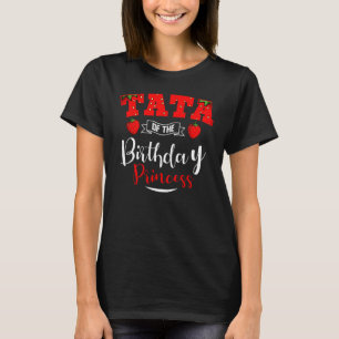 Camiseta Tata Do Tema Da Princesa De Aniversário Strawberry