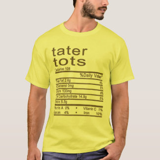 Camiseta Tater Tots Nutrition Facts Label (Etiqueta de Fato