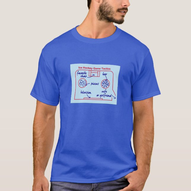 Camiseta Táticas engraçadas do jogo de hóquei em gelo, (Frente)