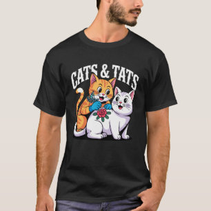Camiseta Tats e Gatos Artista de Tatuagem Old School Gato e