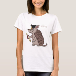 Camiseta Tatu bonito com desenho de boné de formatura