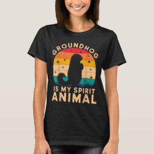 Camiseta Tatu é Meu Animal Espiritual Marmota Groundhog