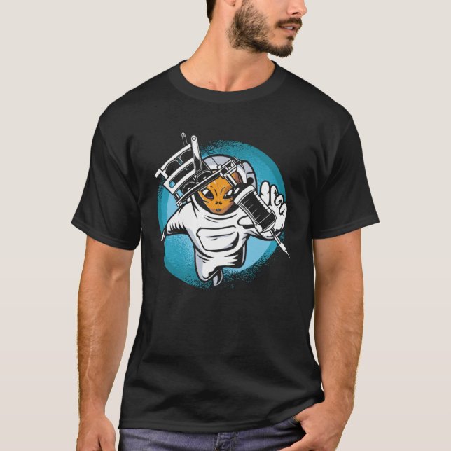 Camiseta Tatuador de Alienígena Espacial (Frente)