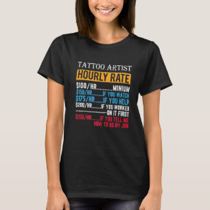 Camiseta Tatuador de Tatuagem de Taxa Horária