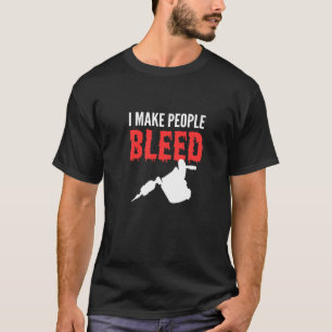 Camiseta Tatuador de Tinta Sangrada das Pessoas