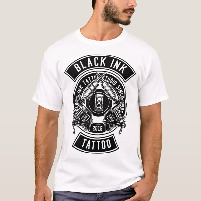 Camiseta Tatuagem a tinta preta (Frente)
