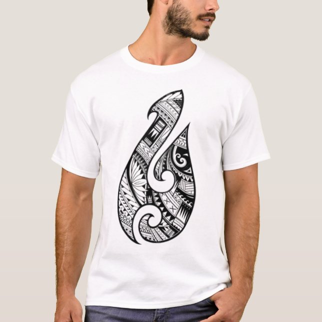 Camiseta Tatuagem Autêntica Tradicional Maori. Nova Zelândi (Frente)