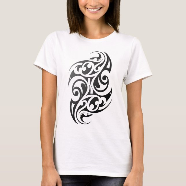 Camiseta Tatuagem Autêntica Tradicional Maori. Nova Zelândi (Frente)
