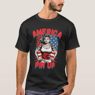 Camiseta Tatuagem, Bandeira Americana Moody E Sedutora