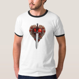 Camiseta Tatuagem Clássica Do Coração Cupido