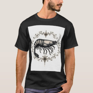 Camiseta Tatuagem Clássica Flash Shrimp T-Shirt Design
