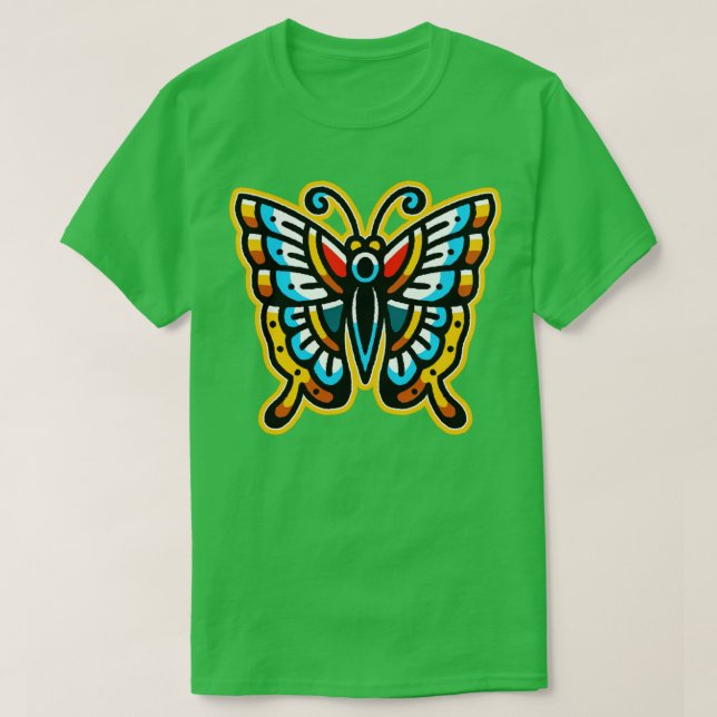 Camiseta tatuagem da borboleta (Frente do Design)