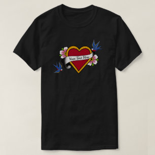 Camiseta Tatuagem da Cauda do Engolir Flor - Crie o seu