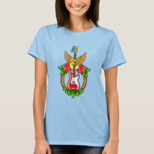 Camiseta Tatuagem da guitarra baixa