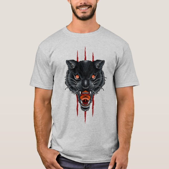 Camiseta Tatuagem de Arranhão Negra (Frente)
