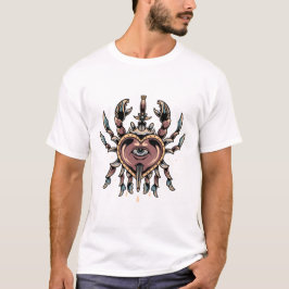 Camiseta Tatuagem de caranguejo design T-Shirt