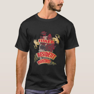 Camiseta Tatuagem de Caveira e Rosas vermelhas Inclusos do