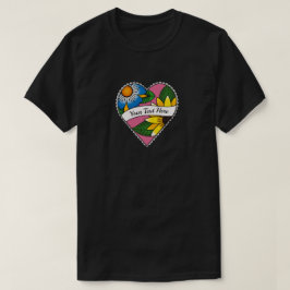 Camiseta Tatuagem de Coração Floral - Crie o Seu