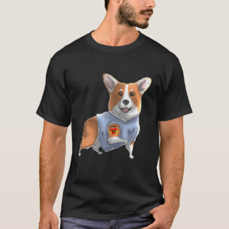 Camiseta Tatuagem de Corgi Eu Amo Mamãe Cachorro Dia das Mã