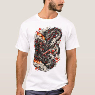 Camiseta Tatuagem de Dragão Japonês Irezumi Samu