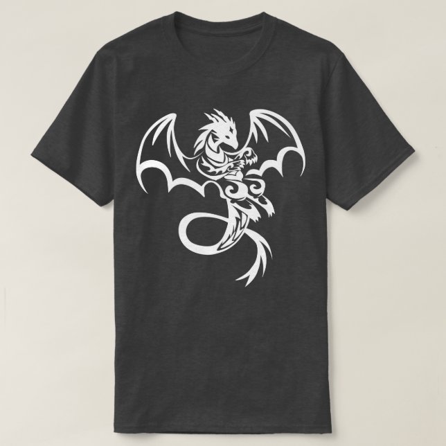 Camiseta Tatuagem de Dragão Tribal (Frente do Design)