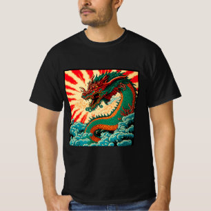 Camiseta Tatuagem de Dragões Japoneses Dragões Chineses