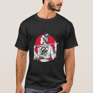 Camiseta Tatuagem de Garota Samurai Japão Espada Katana Gue