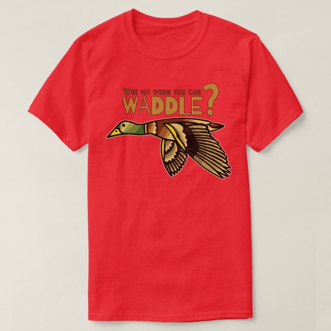 Camiseta Tatuagem de Pato Voador Vintage (Frente do Design)