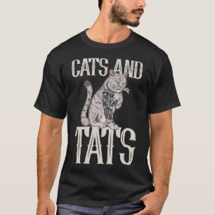 Camiseta Tatuagem de tatuagem de tatuagem de gatos e tats