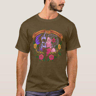 Camiseta Tatuagem Design faz amor, mulher esqueleta beije