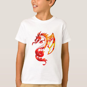 Camiseta Tatuagem do Dragão Fogo Vermelho