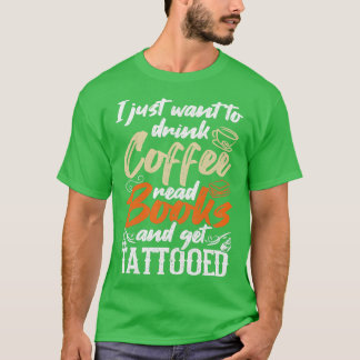 Camiseta Tatuagem do Livro de Leitura do Café