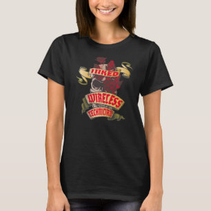 Camiseta Tatuagem do Skull e Rosa vermelha Inked do Técnico