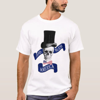 Camiseta Tatuagem gótico engraçado do crânio de América dos