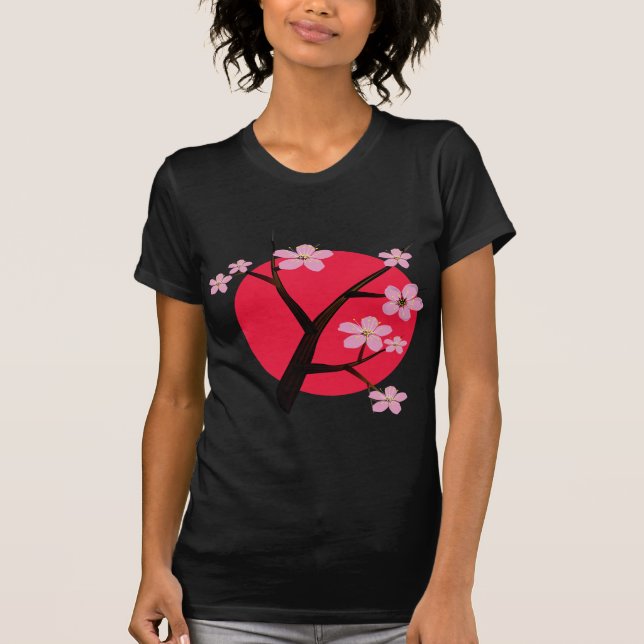 Camiseta Tatuagem japonês da flor de cerejeira (Frente)