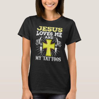 Camiseta Tatuagem O Artista Jesus Me Ama E Minhas Tatuagens