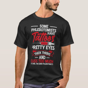 Camiseta Tatuagem Olhos Bonito Espessa Coxa Flebotomista Mu