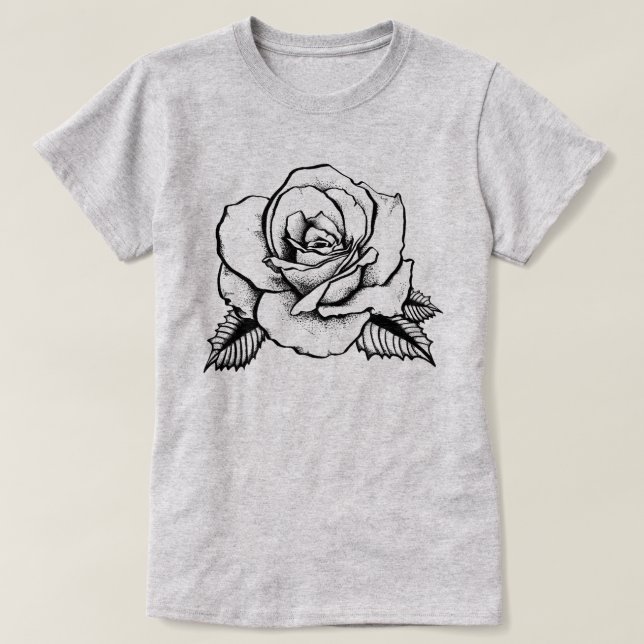 Camiseta tatuagem rosa (Frente do Design)
